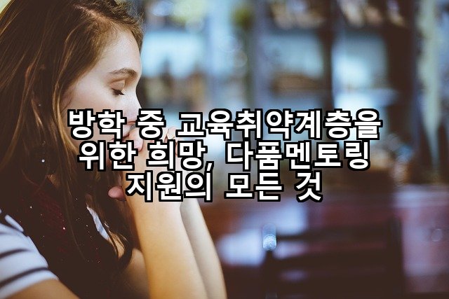 방학 중 교육취약계층을 위한 희망, 다품멘토링 지원의 모든 것
